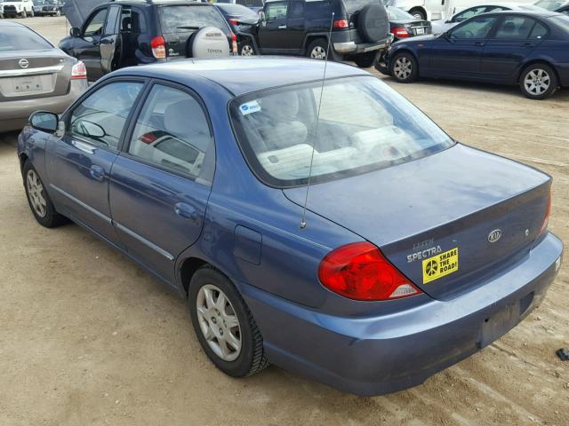 KNAFB121435229513 - 2003 KIA SPECTRA BA BLUE photo 3