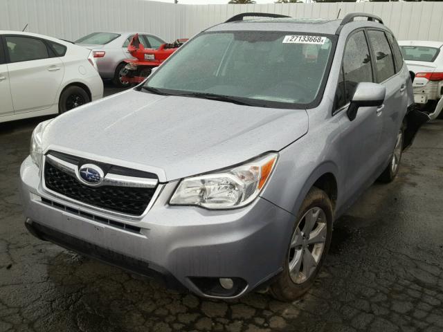 JF2SJAHC2EH558968 - 2014 SUBARU FORESTER 2 GRAY photo 2
