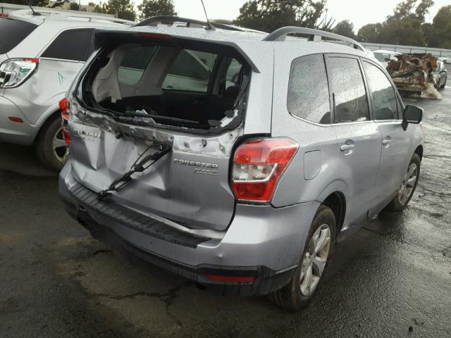 JF2SJAHC2EH558968 - 2014 SUBARU FORESTER 2 GRAY photo 4