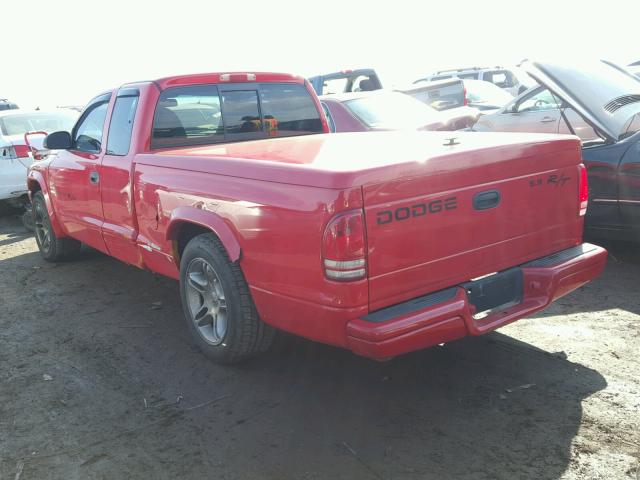 1B7GL22Z5XS285158 - 1999 DODGE DAKOTA RED photo 3