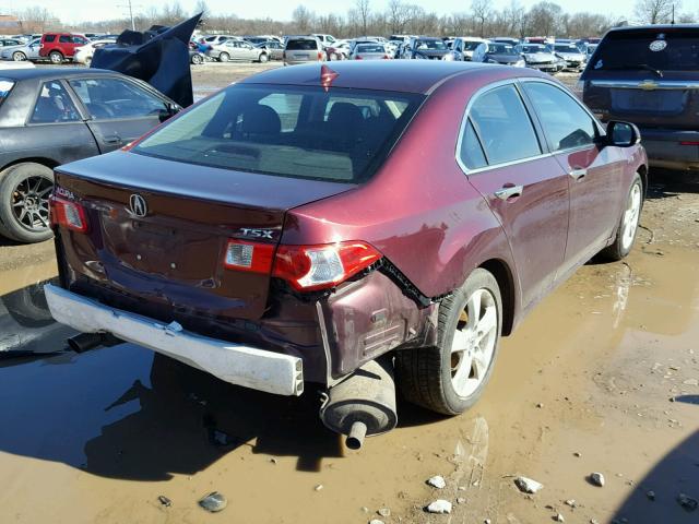 JH4CU2F64AC002941 - 2010 ACURA TSX BURGUNDY photo 4