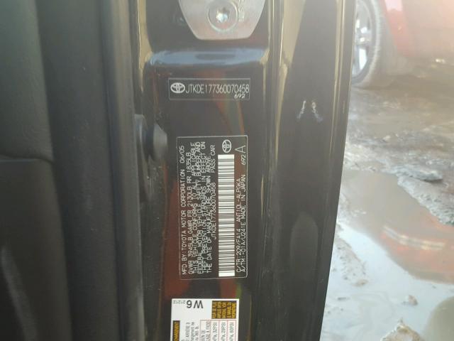 JTKDE177360070458 - 2006 TOYOTA SCION TC 黑色 照片 10