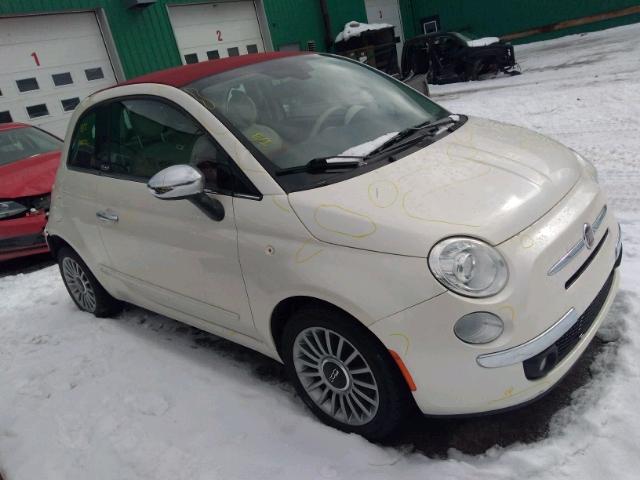 3C3CFFER9DT655079 - 2013 FIAT 500 LOUNGE WHITE photo 1