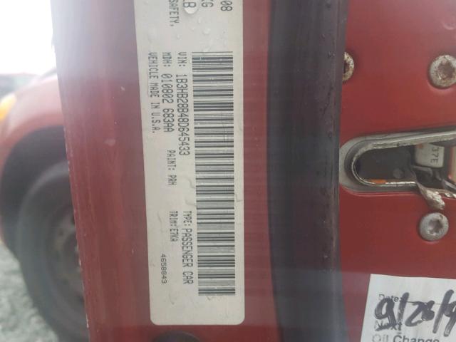 1B3HB28B48D645433 - 2008 DODGE CALIBER RED photo 10