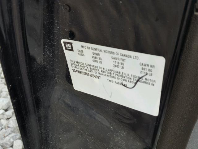 2G4WE537651254997 - 2005 BUICK LACROSSE C BLACK photo 10