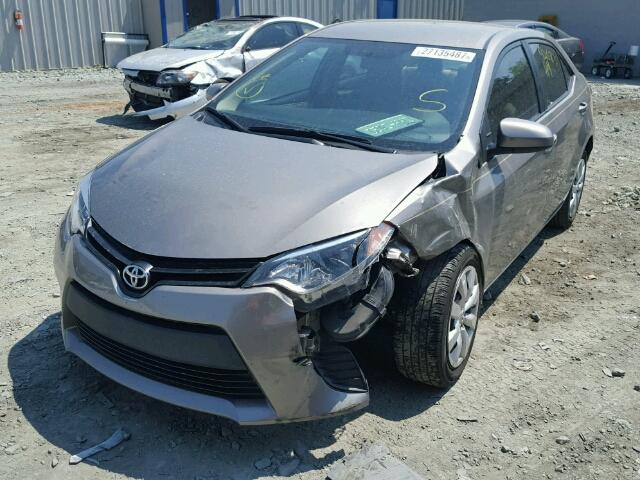 2T1BURHE0EC203422 - 2014 TOYOTA COROLLA L GRAY photo 2