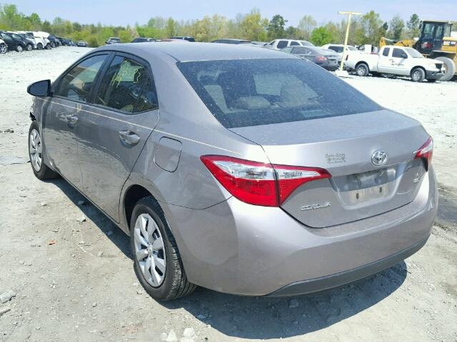 2T1BURHE0EC203422 - 2014 TOYOTA COROLLA L GRAY photo 3