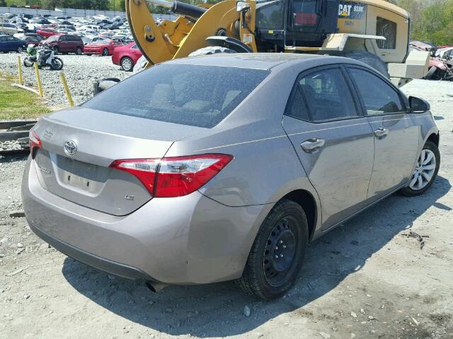 2T1BURHE0EC203422 - 2014 TOYOTA COROLLA L GRAY photo 4