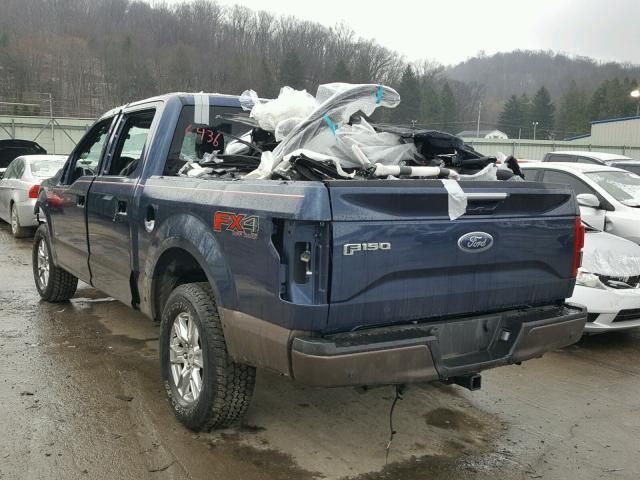 1FTEW1EG1FFC89475 - 2015 FORD F150 SUPER BLUE photo 3