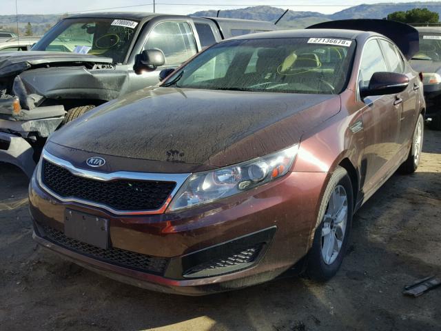 KNAGM4A75B5118683 - 2011 KIA OPTIMA LX BLACK photo 2