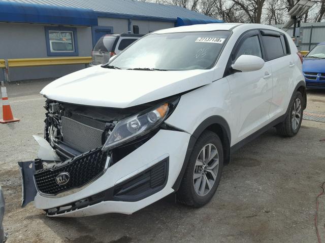 KNDPB3AC0E7577323 - 2014 KIA SPORTAGE B WHITE photo 2