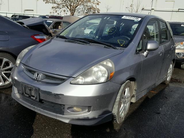 JHMGD38607S037642 - 2007 HONDA FIT S GRAY photo 2