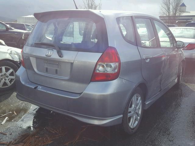 JHMGD38607S037642 - 2007 HONDA FIT S GRAY photo 4