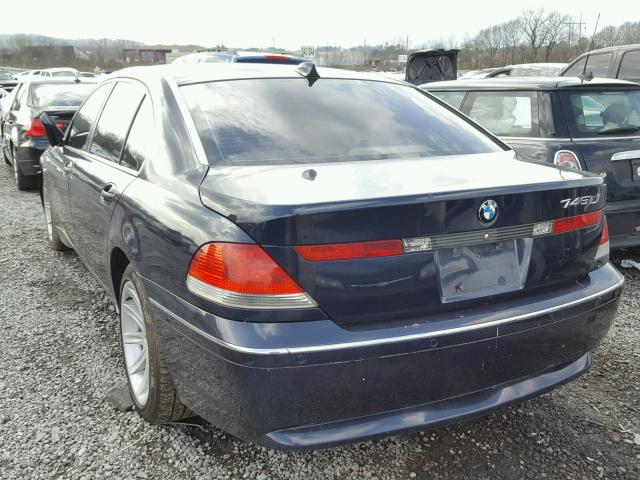 WBAGN63403DR17628 - 2003 BMW 745 LI BLUE photo 3