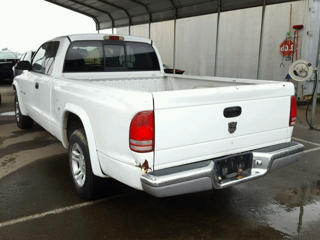 1B7GL42X92S538520 - 2002 DODGE DAKOTA SLT WHITE photo 3