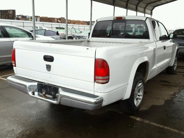 1B7GL42X92S538520 - 2002 DODGE DAKOTA SLT WHITE photo 4