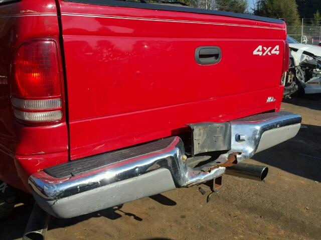 1B7GG22XXXS170610 - 1999 DODGE DAKOTA RED photo 9