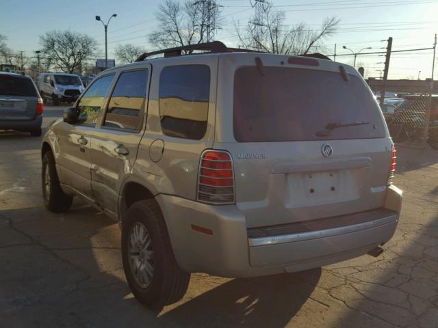 4M2YU56126DJ10211 - 2006 MERCURY MARINER BEIGE photo 3