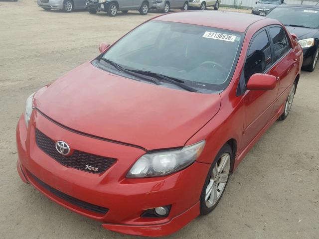 1NXBE40E49Z133410 - 2009 TOYOTA COROLLA XR RED photo 2