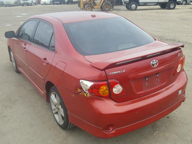 1NXBE40E49Z133410 - 2009 TOYOTA COROLLA XR RED photo 3