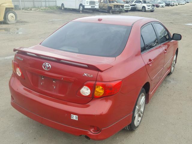 1NXBE40E49Z133410 - 2009 TOYOTA COROLLA XR RED photo 4