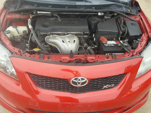 1NXBE40E49Z133410 - 2009 TOYOTA COROLLA XR RED photo 7