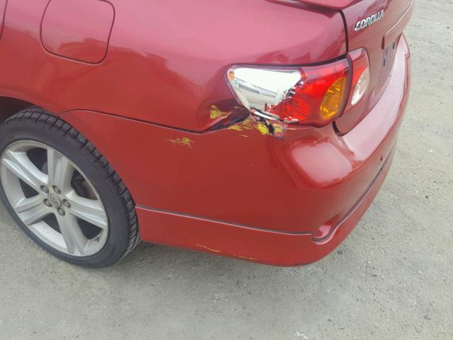 1NXBE40E49Z133410 - 2009 TOYOTA COROLLA XR RED photo 9