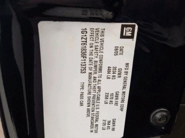 1G1ZT61836F113753 - 2006 CHEVROLET MALIBU MAX 蓝色 照片 10