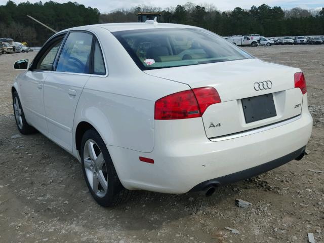 WAUAF68E05A470050 - 2005 AUDI A4 2.0T WHITE photo 3