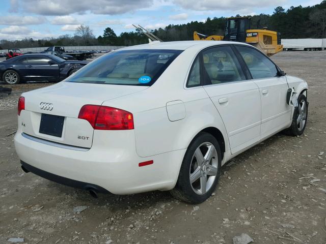 WAUAF68E05A470050 - 2005 AUDI A4 2.0T WHITE photo 4