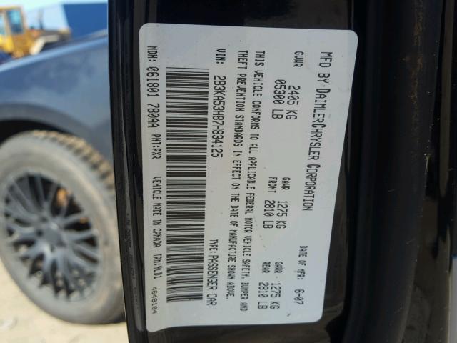 2B3KA53H87H834125 - 2007 DODGE CHARGER R/ BLACK photo 10