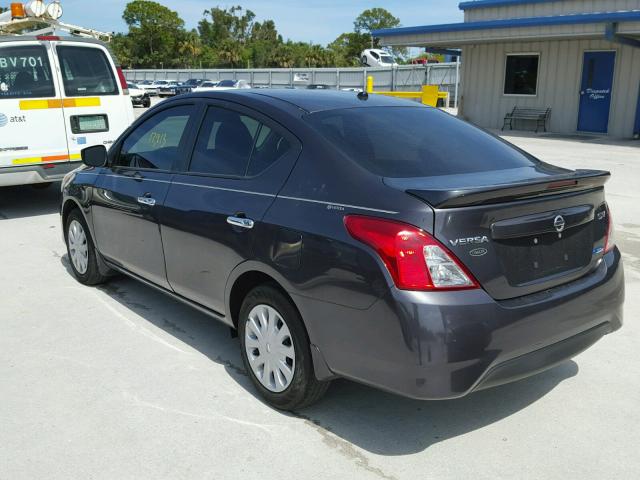 3N1CN7AP5FL891100 - 2015 NISSAN VERSA S GRAY photo 3