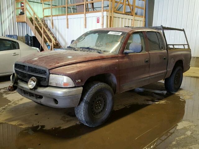 1B7GG2AN5YS612260 - 2000 DODGE DAKOTA QUA BURGUNDY photo 2