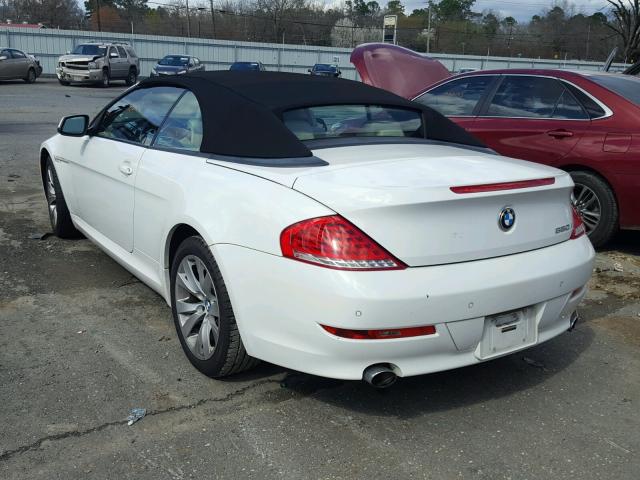 WBAEB5C50AC226072 - 2010 BMW 650 I WHITE photo 3