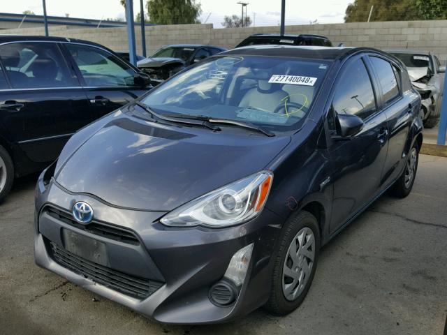 JTDKDTB38F1101537 - 2015 TOYOTA PRIUS C GRAY photo 2