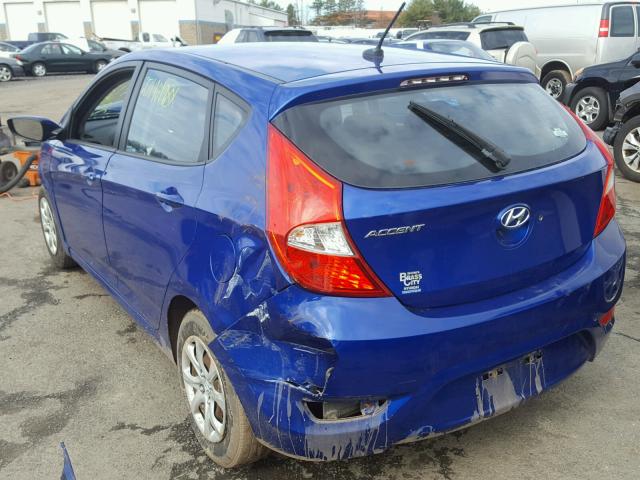 KMHCT5AE7CU012005 - 2012 HYUNDAI ACCENT GLS BLUE photo 3