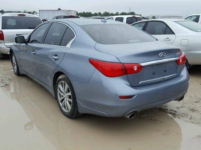 JN1BV7AP9EM678019 - 2014 INFINITI Q50 BASE BLUE photo 3