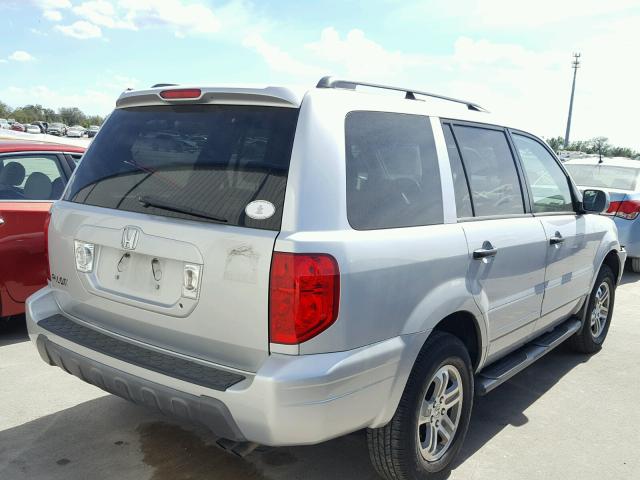 2HKYF184X4H547381 - 2004 HONDA PILOT EX SILVER photo 4