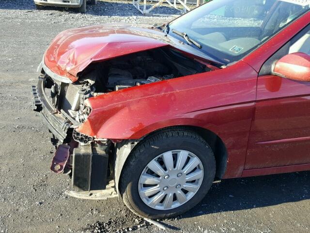 KNAFE221395649012 - 2009 KIA SPECTRA EX MAROON photo 9