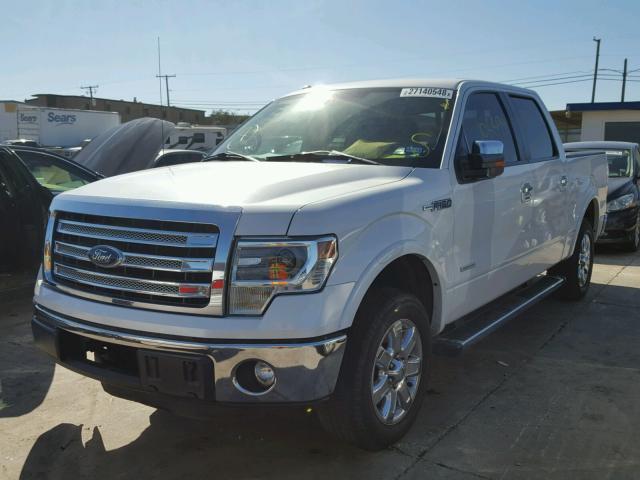 1FTFW1CT9DKD23400 - 2013 FORD F150 SUPER WHITE photo 2