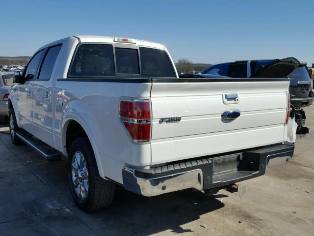 1FTFW1CT9DKD23400 - 2013 FORD F150 SUPER WHITE photo 3