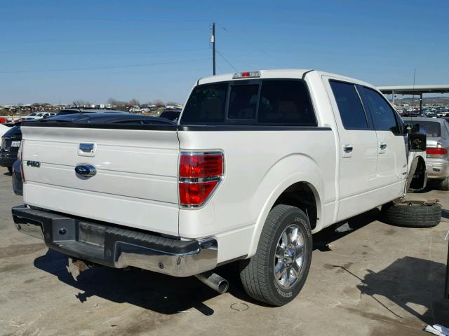 1FTFW1CT9DKD23400 - 2013 FORD F150 SUPER WHITE photo 4