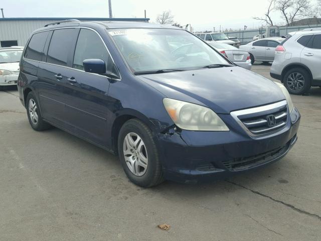 5FNRL38775B067818 - 2005 HONDA ODYSSEY EX BLUE photo 1