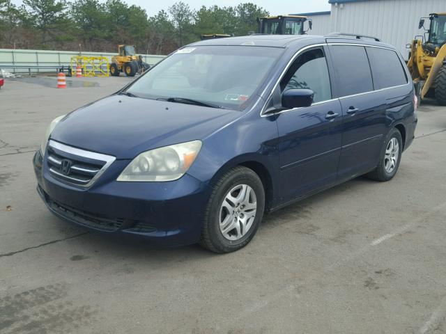 5FNRL38775B067818 - 2005 HONDA ODYSSEY EX BLUE photo 2