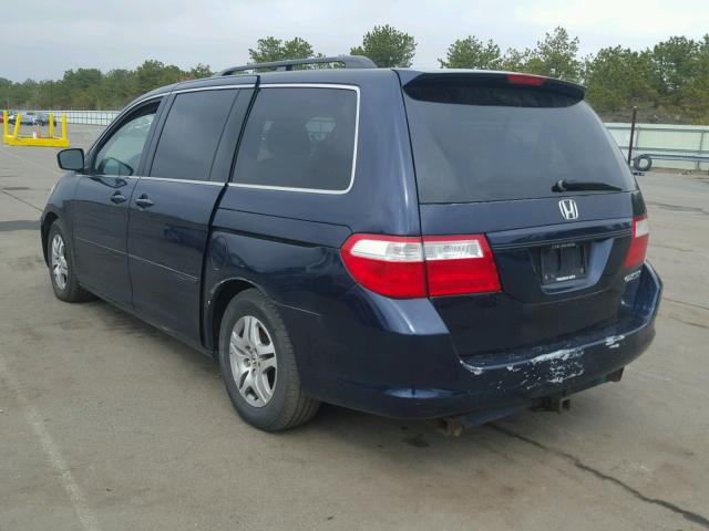 5FNRL38775B067818 - 2005 HONDA ODYSSEY EX BLUE photo 3