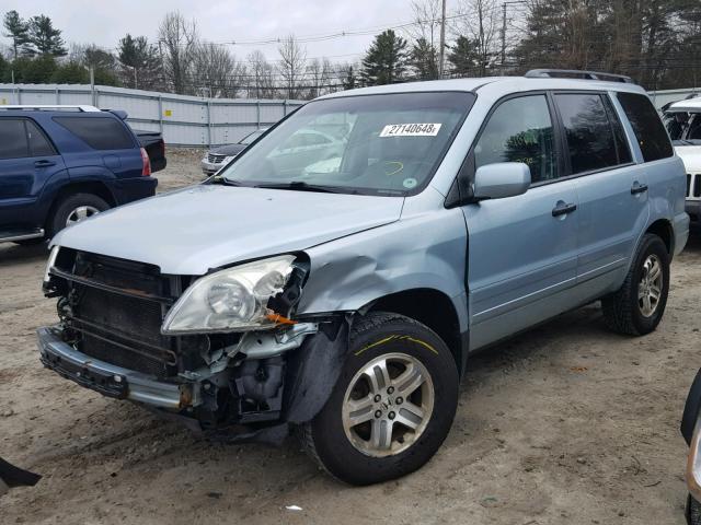 2HKYF18543H596955 - 2003 HONDA PILOT EXL BLUE photo 2