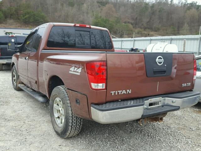 1N6AA06B14N503181 - 2004 NISSAN TITAN XE BROWN photo 3