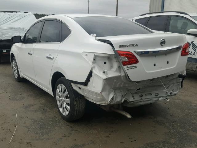 3N1AB7AP6FY284965 - 2015 NISSAN SENTRA S WHITE photo 3