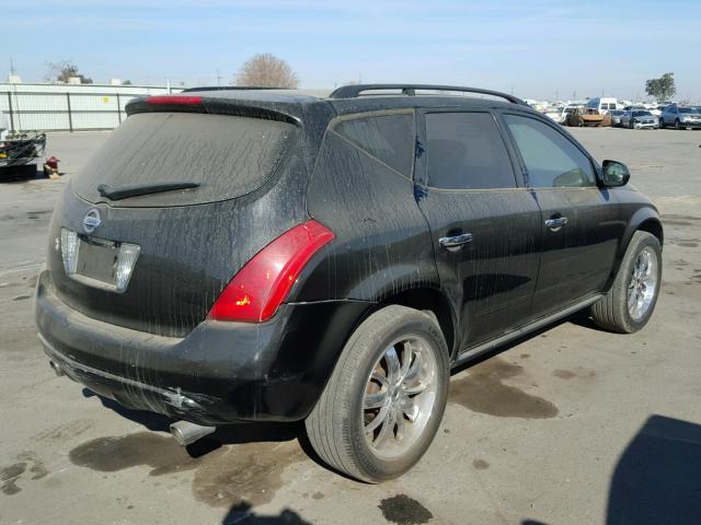 JN8AZ08T43W113559 - 2003 NISSAN MURANO SL BLACK photo 4