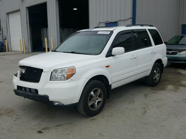 5FNYF28647B033732 - 2007 HONDA PILOT EXL WHITE photo 2